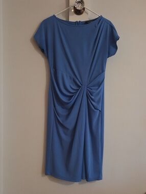 Ralph Lauren Slate Blue Twist-Detail Sheath Dress
